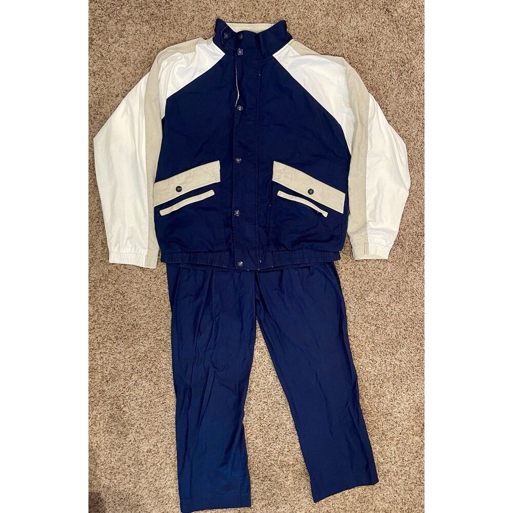 Vintage Christian Dior Monsieur Track Suit Men’s L Navy Colorblock Jacket Pants